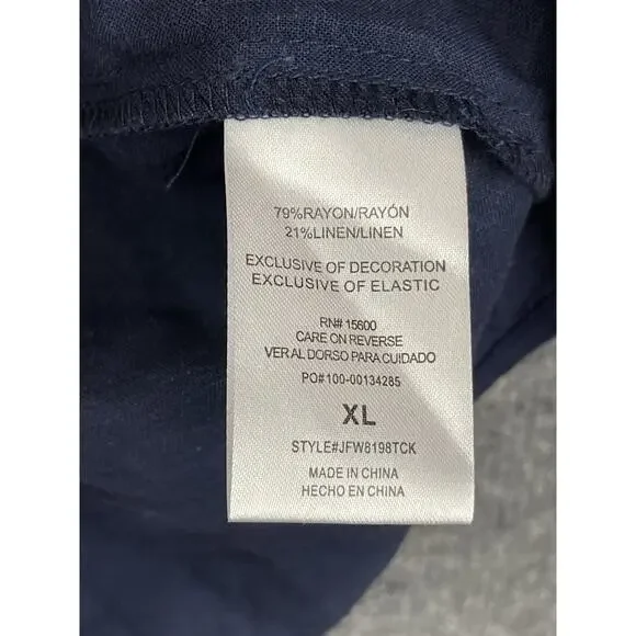 Mason Belle Women's Blouse XL Blue Smocking with Stitching Tye Clouser - Picture 7 of 9